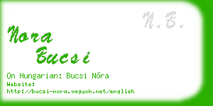 nora bucsi business card